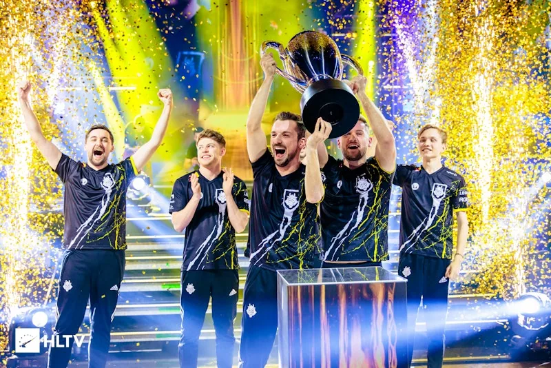G2 celebrate their IEM Katowice 2023 championship